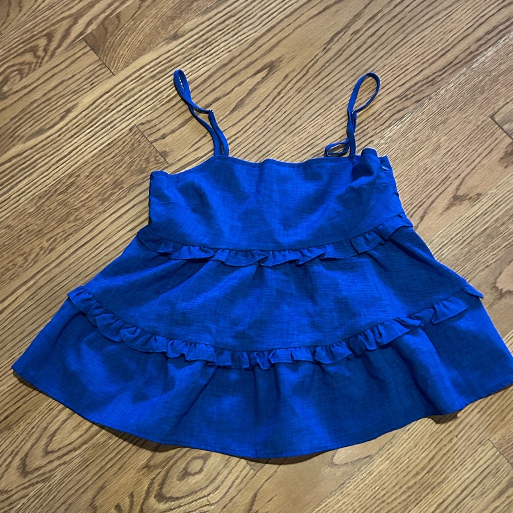 The Impeccable Pig Blue‎ Swing Crop Top Adjustable Straps